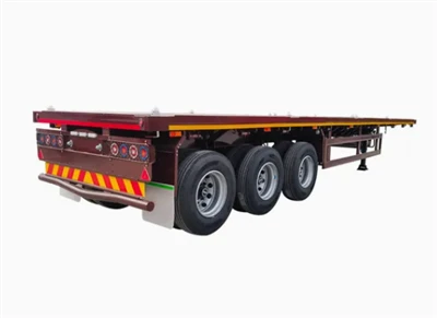 Hochbelastbarer 40-Fuß-Flachbett-Sattelauflieger-Containertransport